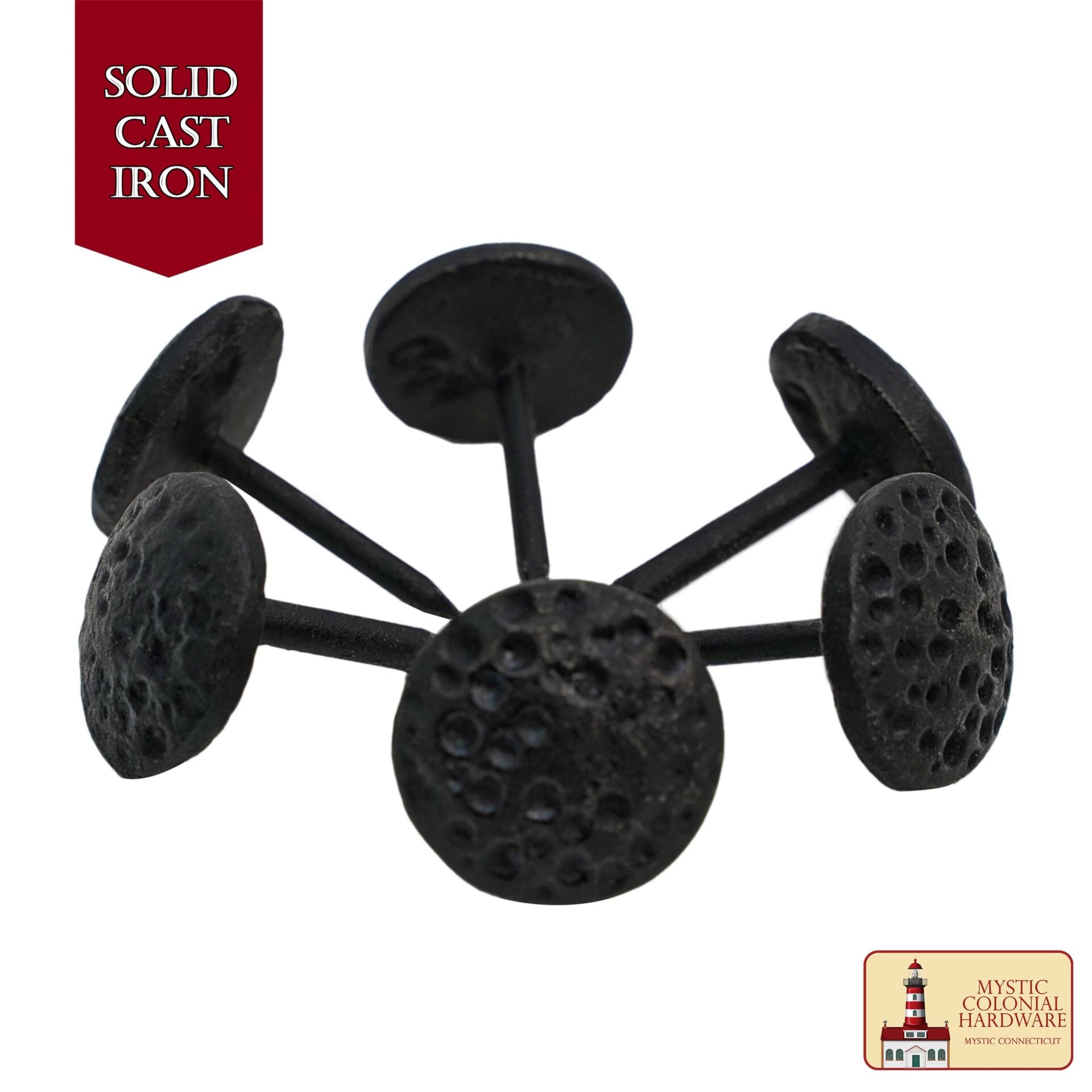 Clavos Clavos Decorativos Redondos Largos de Hierro, Forjados a Mano, Acabado Ennegrecido con Aceite Natural, Juego de 6 Piezas - Imagen 2