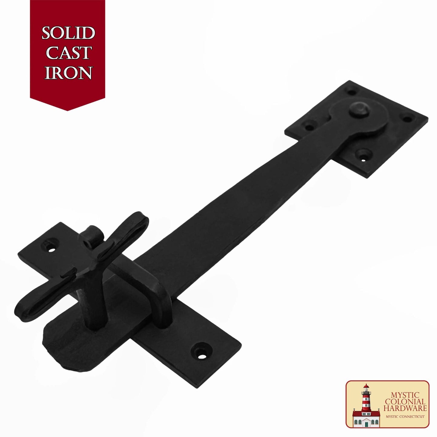 9 Pulgadas de Hierro Pestillo de la Puerta Negro Flip Pestillos, Heavy Duty Fundición de Hierro Gota Pestillo, para la Antigua Granja Granero Gabinete Obturador Privacidad Antigua Puerta de Hardware - Imagen 4