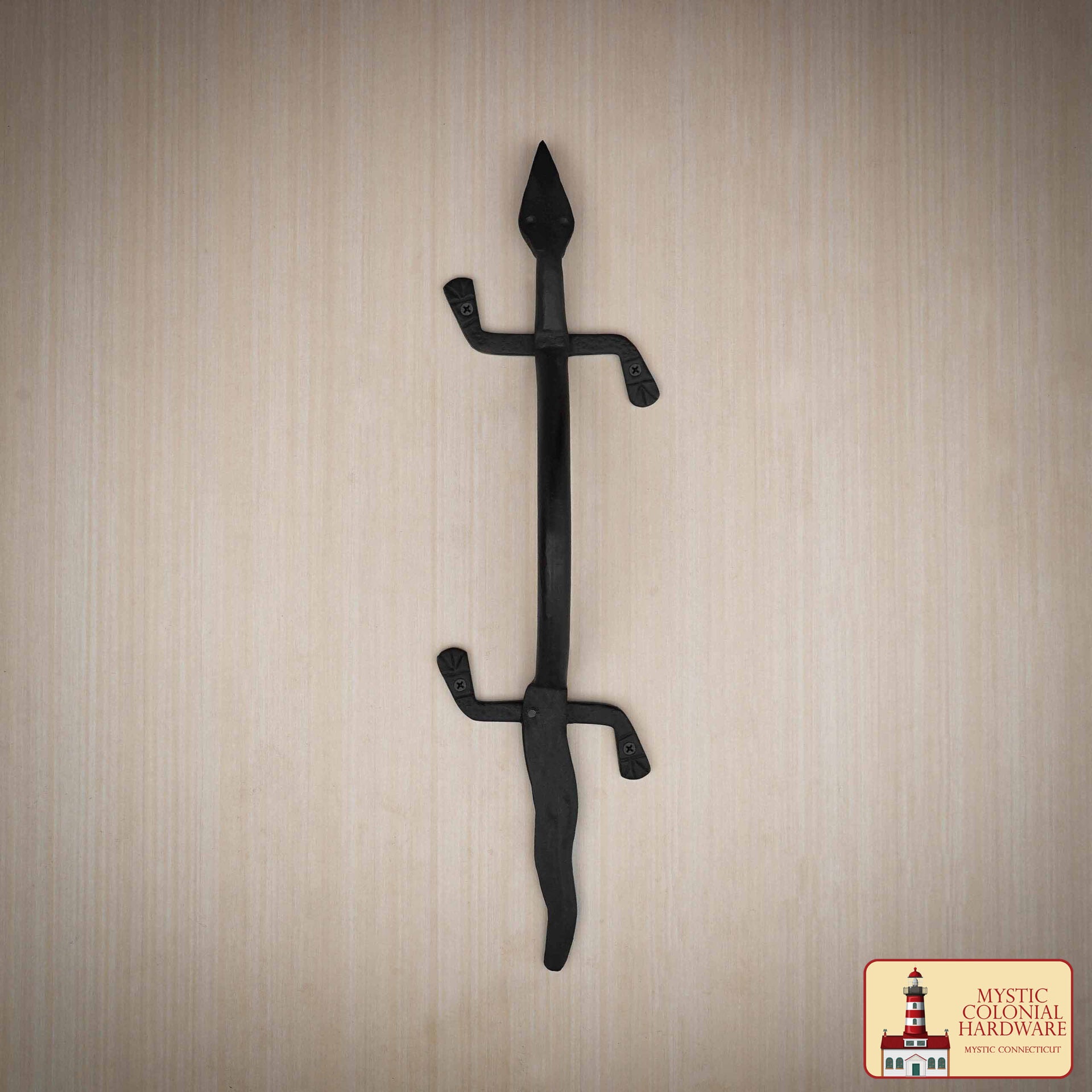 Mystic Colonial Hardware Tirador de Puerta de Hierro Forjado a Mano - Tirador de Puerta Colonial Rústico con Diseño de Lagarto - Imagen 2