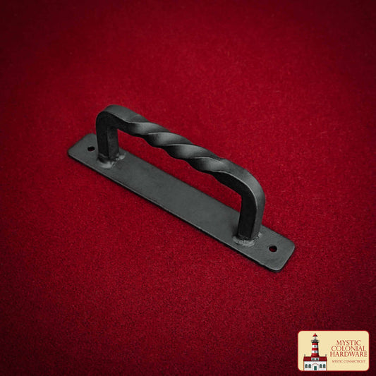 Tirador de Puerta de Castillo Medieval, Hierro Macizo Forjado a Mano Ennegrecido Al Aceite, 16,2 Cm - Imagen 1