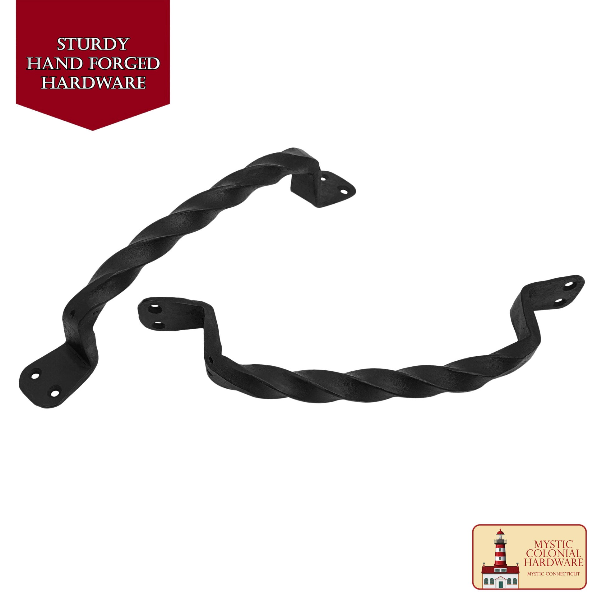 Juego de 2 Tiradores de Puerta de Hierro Forjado a Mano: Ideal para Puerta, Puerta de Cobertizo, Ventana, Cerca, Garaje, 23cm - Imagen 3