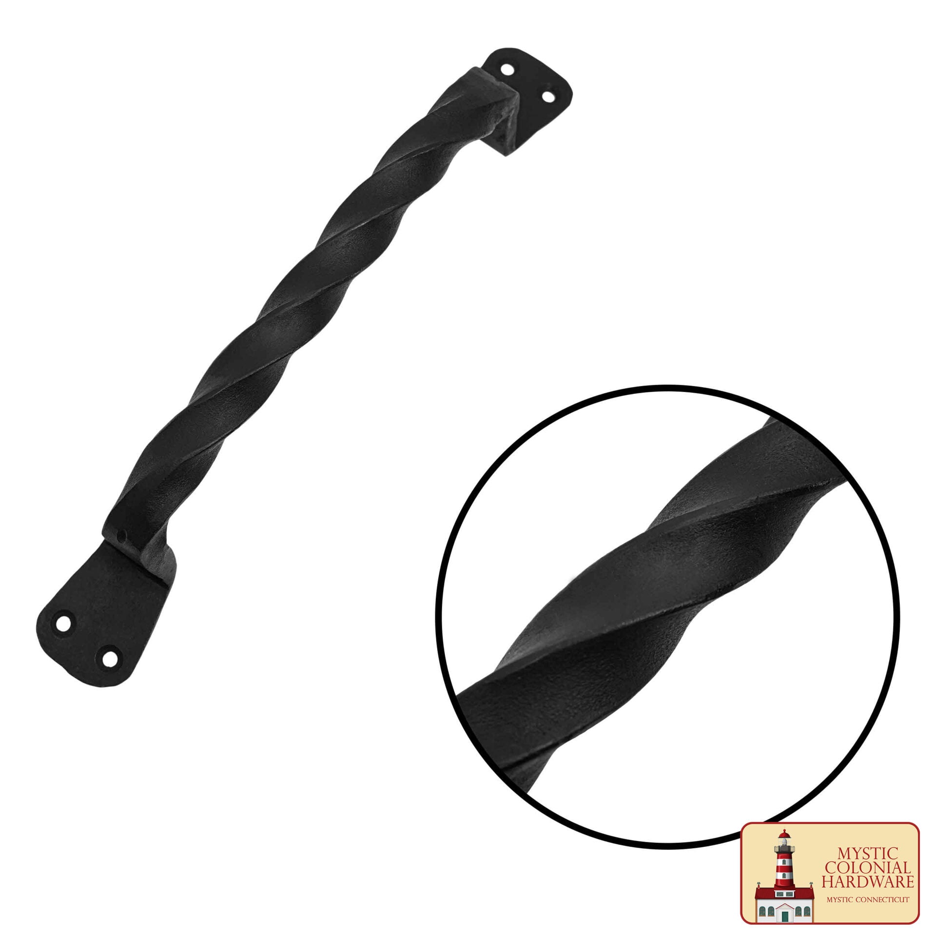 Juego de 2 Tiradores de Puerta de Hierro Forjado a Mano: Ideal para Puerta, Puerta de Cobertizo, Ventana, Cerca, Garaje, 23cm - Imagen 4