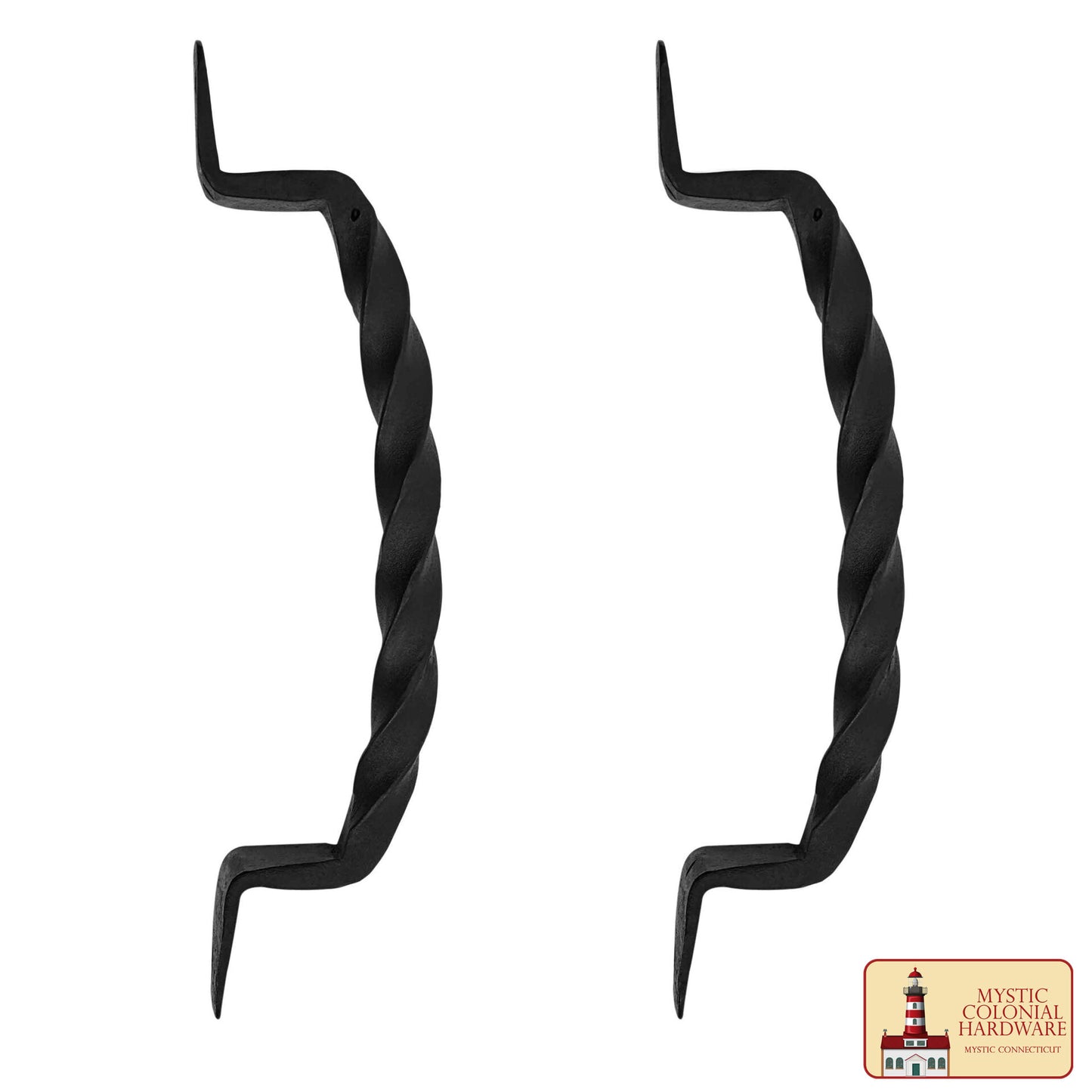 Juego de 2 Tiradores de Puerta de Hierro Forjado a Mano: Ideal para Puerta, Puerta de Cobertizo, Ventana, Cerca, Garaje, 23cm - Imagen 5