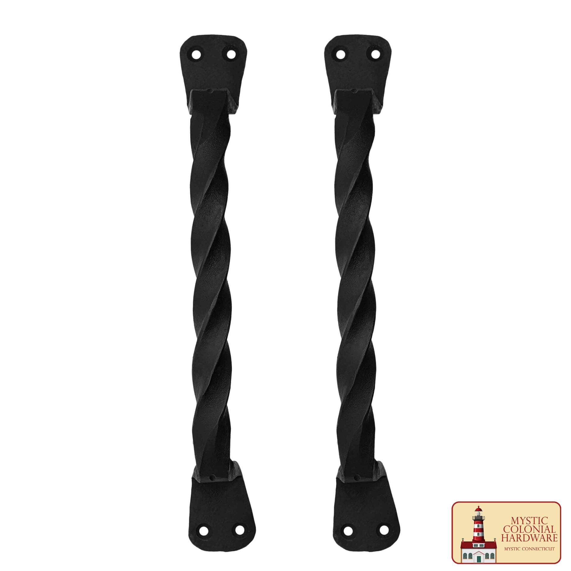Juego de 2 Tiradores de Puerta de Hierro Forjado a Mano: Ideal para Puerta, Puerta de Cobertizo, Ventana, Cerca, Garaje, 23cm - Imagen 6