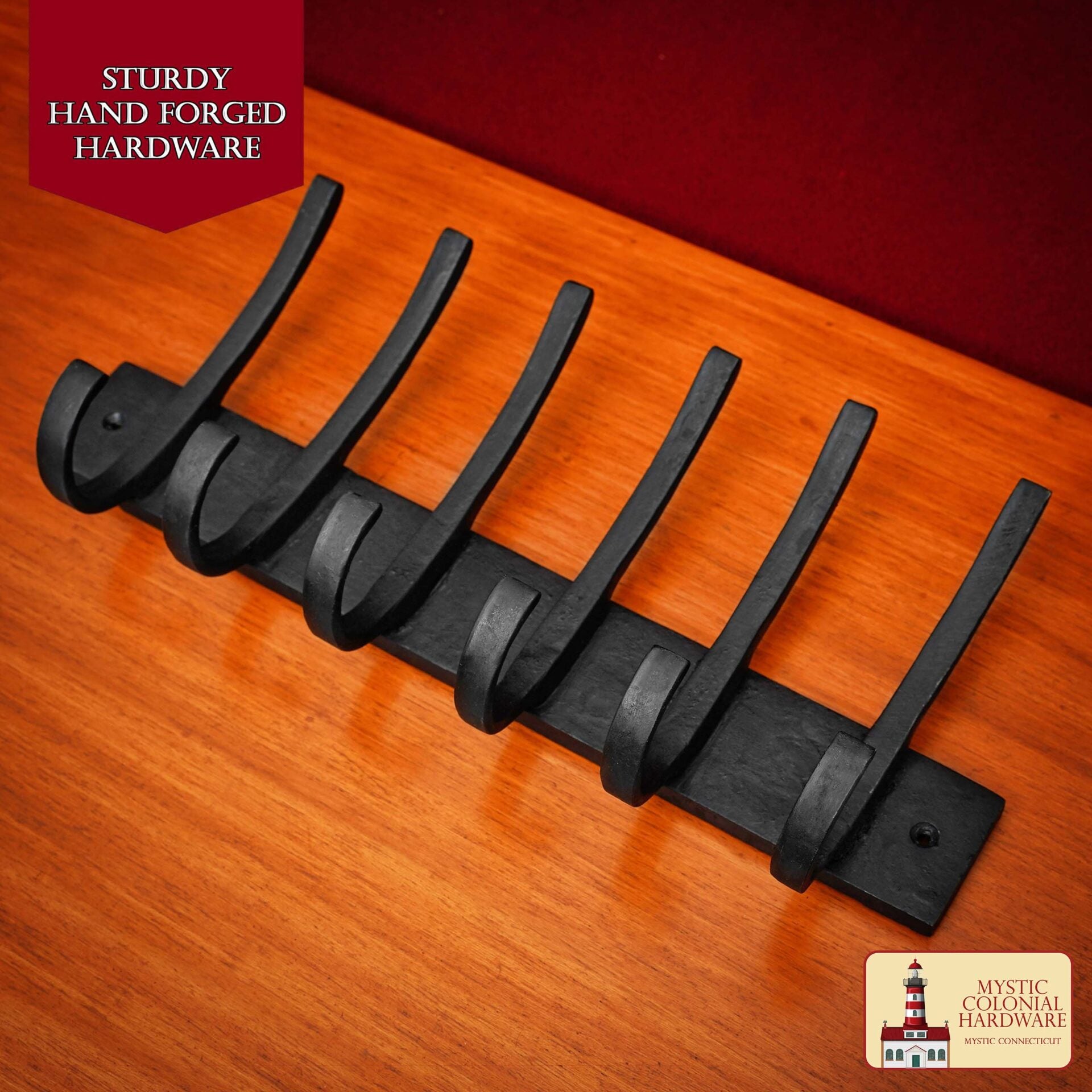 Ganchos de Pared Rústicos de Hierro Fundido, Ganchos Utilitarios Retro Resistentes para Colgar Abrigos, Bolsos, Toallas, Batas, Sombreros y Más : Negro - Imagen 2