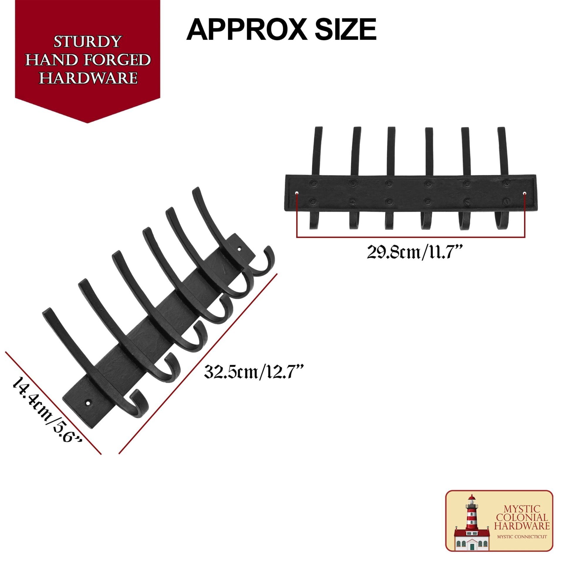 Ganchos de Pared Rústicos de Hierro Fundido, Ganchos Utilitarios Retro Resistentes para Colgar Abrigos, Bolsos, Toallas, Batas, Sombreros y Más : Negro - Imagen 3