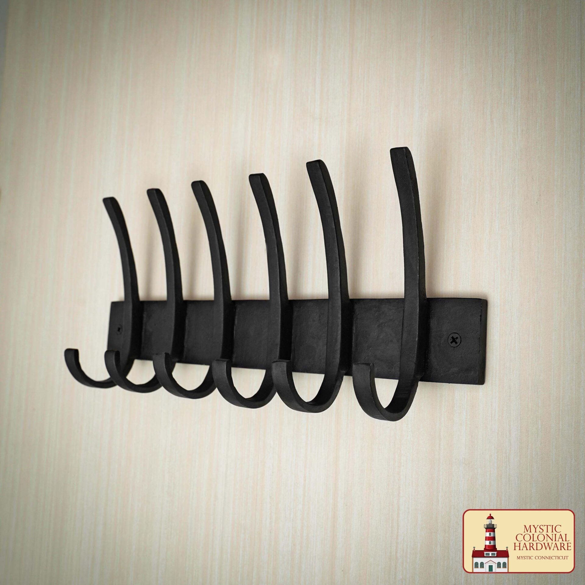 Ganchos de Pared Rústicos de Hierro Fundido, Ganchos Utilitarios Retro Resistentes para Colgar Abrigos, Bolsos, Toallas, Batas, Sombreros y Más : Negro - Imagen 5