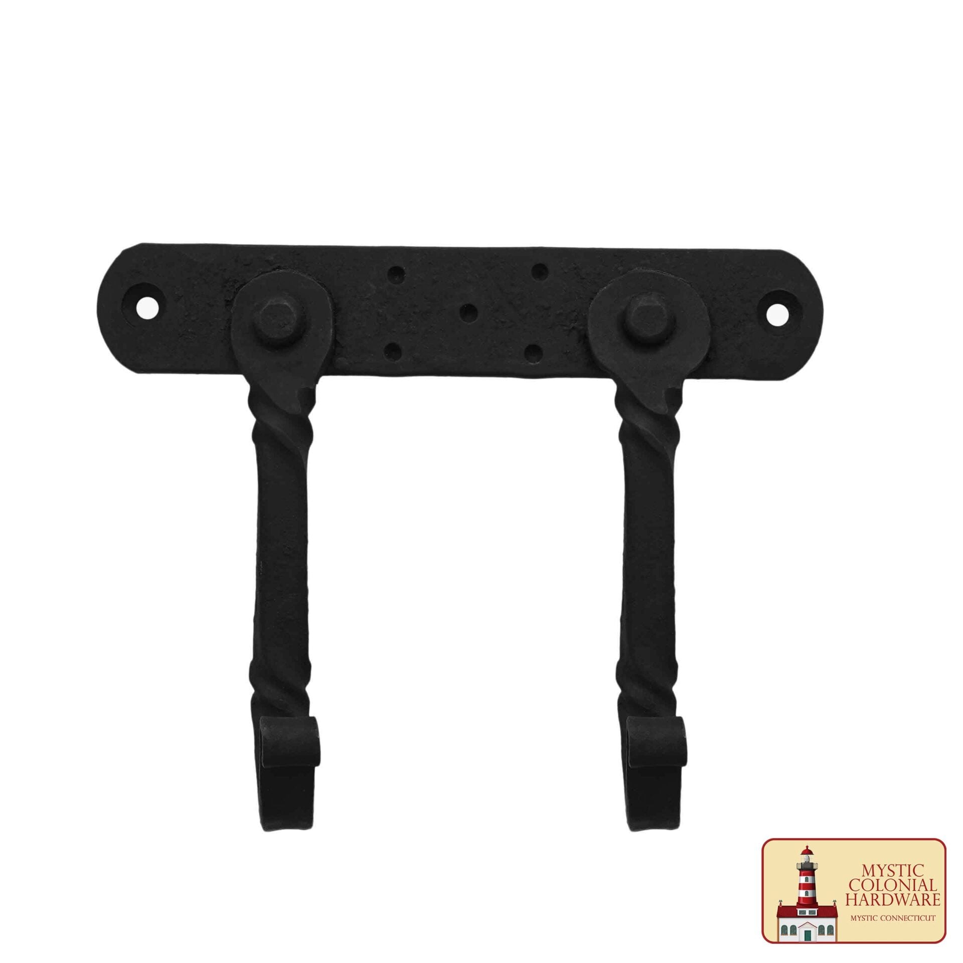 Gancho de Pared Rústico Forjado a Mano con Dos Colgadores: Ideal para Ambientes Victorianos, Coloniales, Retro, Steampunk, Góticos y Barrocos (14.9x10.9cm) - Imagen 4