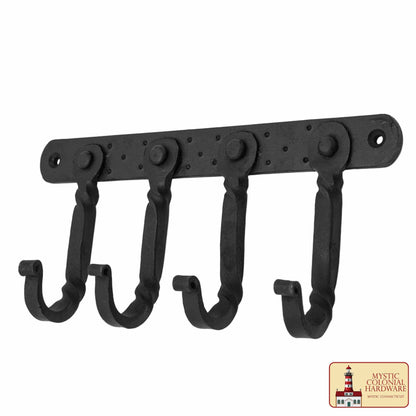 Mystic Colonial Hardware Rústico de Hierro Fundido Ganchos de Pared - Pesado Aceite Ennegrecido Utilidad Estante para Abrigos, Bolsos, Toallas, Batas y Sombreros - Imagen 4
