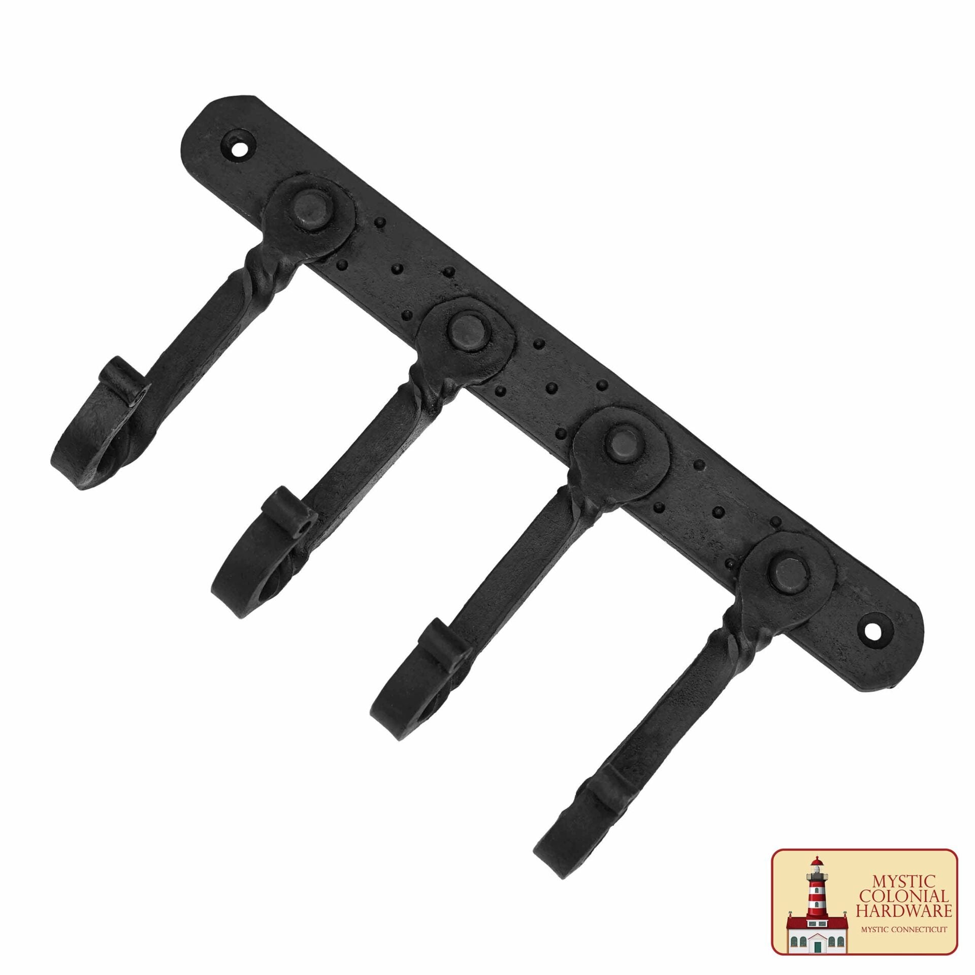 Mystic Colonial Hardware Rústico de Hierro Fundido Ganchos de Pared - Pesado Aceite Ennegrecido Utilidad Estante para Abrigos, Bolsos, Toallas, Batas y Sombreros - Imagen 5