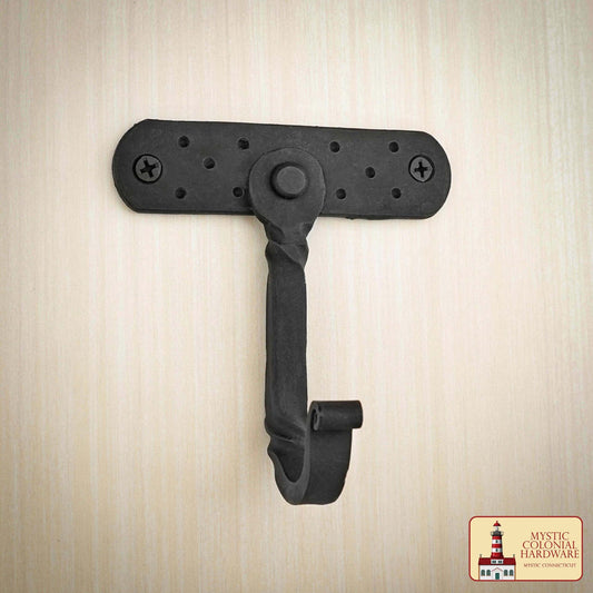 Gancho de Pared Rústico Forjado a Mano - Colgador Individual - Herrajes de Hierro Forjado para Interiores Coloniales, Victorianos, Retro, Góticos, Steampunk y Barrocos - Imagen 1