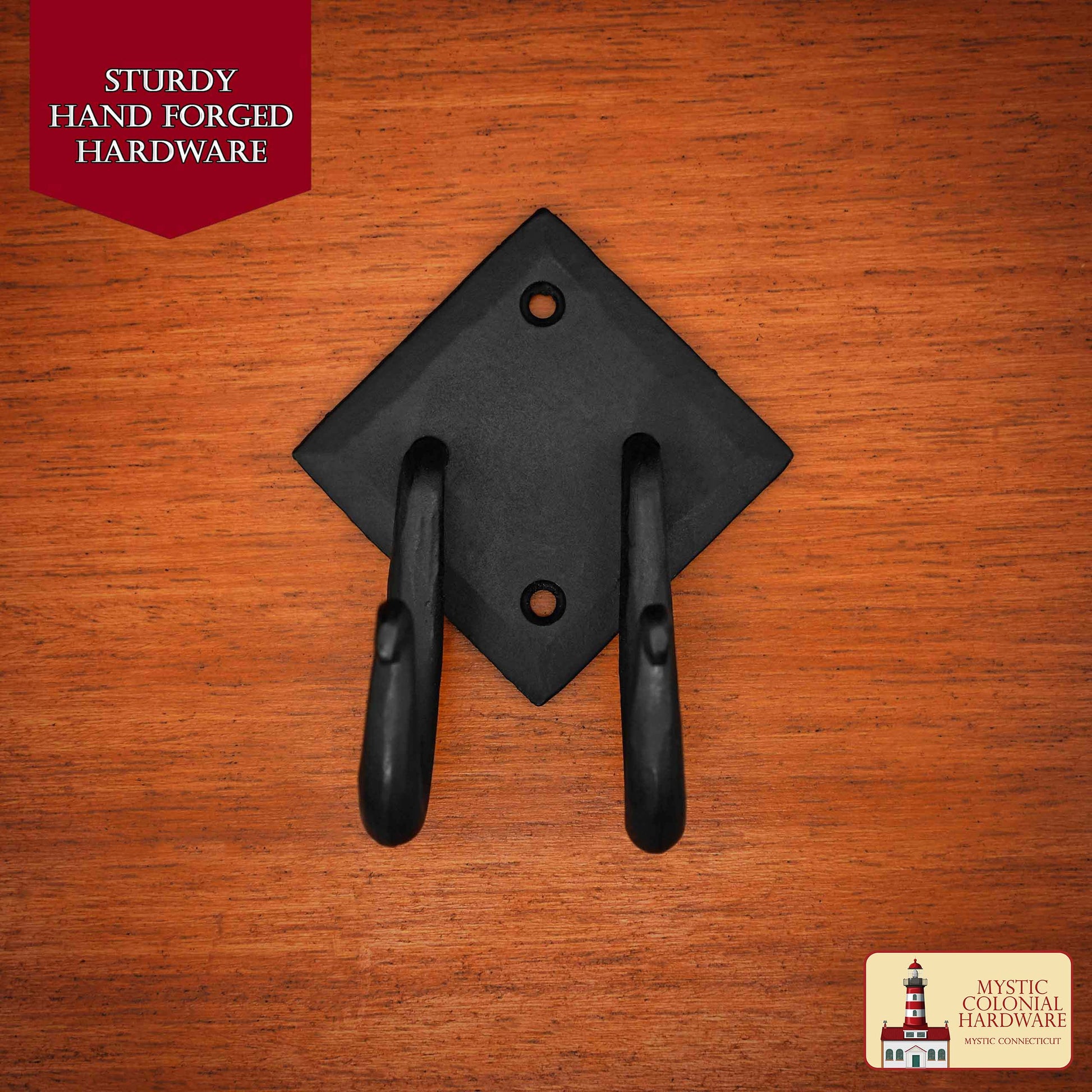 Ganchos de Pared Rústicos de Hierro Fundido, Ganchos Utilitarios Retro Resistentes para Colgar Abrigos, Bolsos, Toallas, Batas, Sombreros y Más, Acabado: Ennegrecido con Aceite - Imagen 2