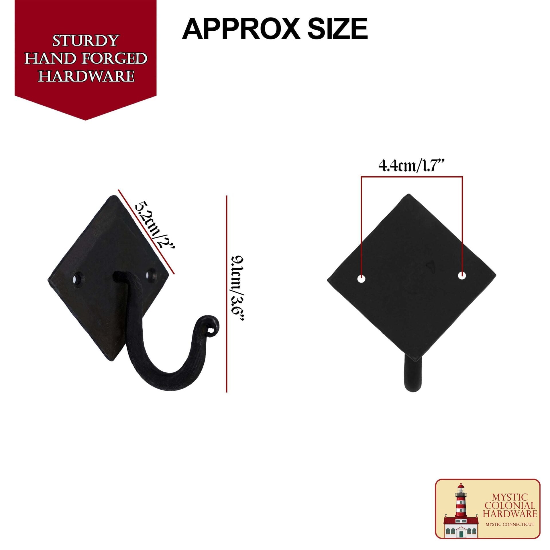 Ganchos de Pared Rústicos de Hierro Fundido, Ganchos Utilitarios Retro Resistentes para Colgar Abrigos, Bolsos, Toallas, Batas, Sombreros y Más, Acabado: Ennegrecido con Aceite - Imagen 3