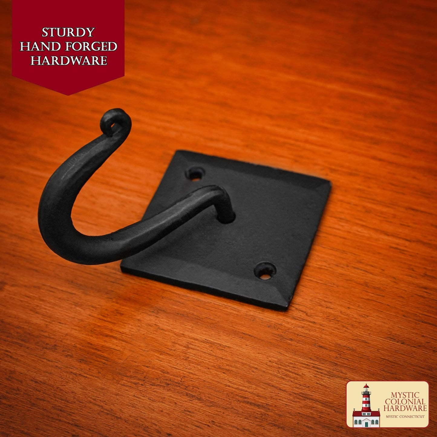 Ganchos de Pared Rústicos de Hierro Fundido, Ganchos Utilitarios Retro Resistentes para Colgar Abrigos, Bolsos, Toallas, Batas, Sombreros y Más, Acabado: Ennegrecido con Aceite - Imagen 5