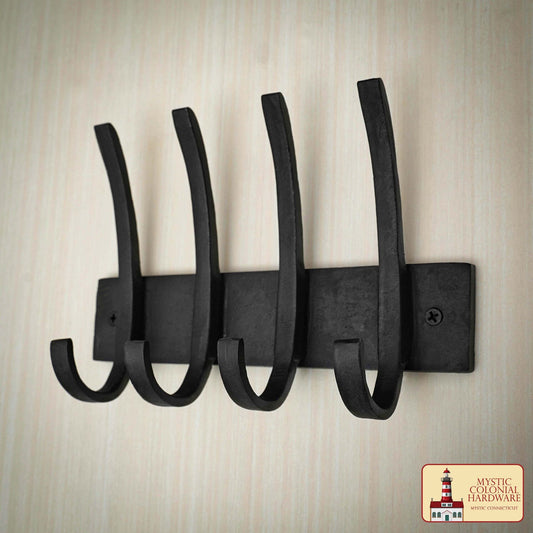 Ganchos de Pared de Hierro Forjado Rústico, Ganchos de Utilidad Retro de Alta Resistencia para Colgar Abrigos, Bolsos, Toallas, Batas, Sombreros y Más: Negro - Imagen 1