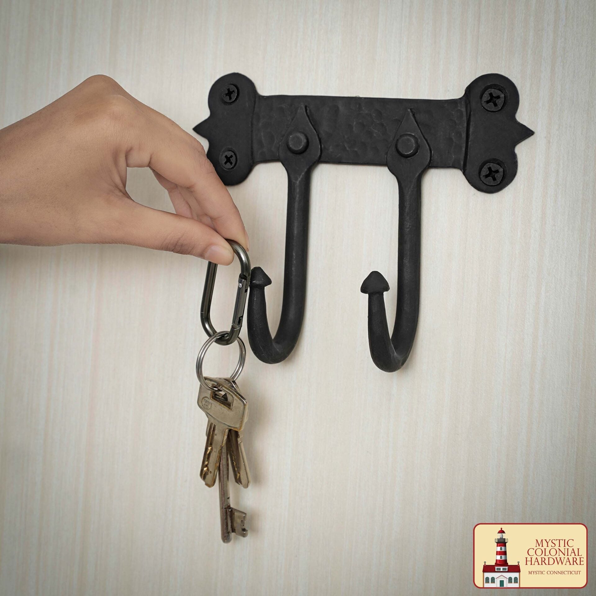 Rústico de Hierro Fundido Ganchos de Pared, Heavy Duty Retro Utilidad Ganchos para Colgar el Abrigo, Bolsa, Toalla, Bata, Sombrero y Más, Acabado: Aceite Ennegrecido - Imagen 5