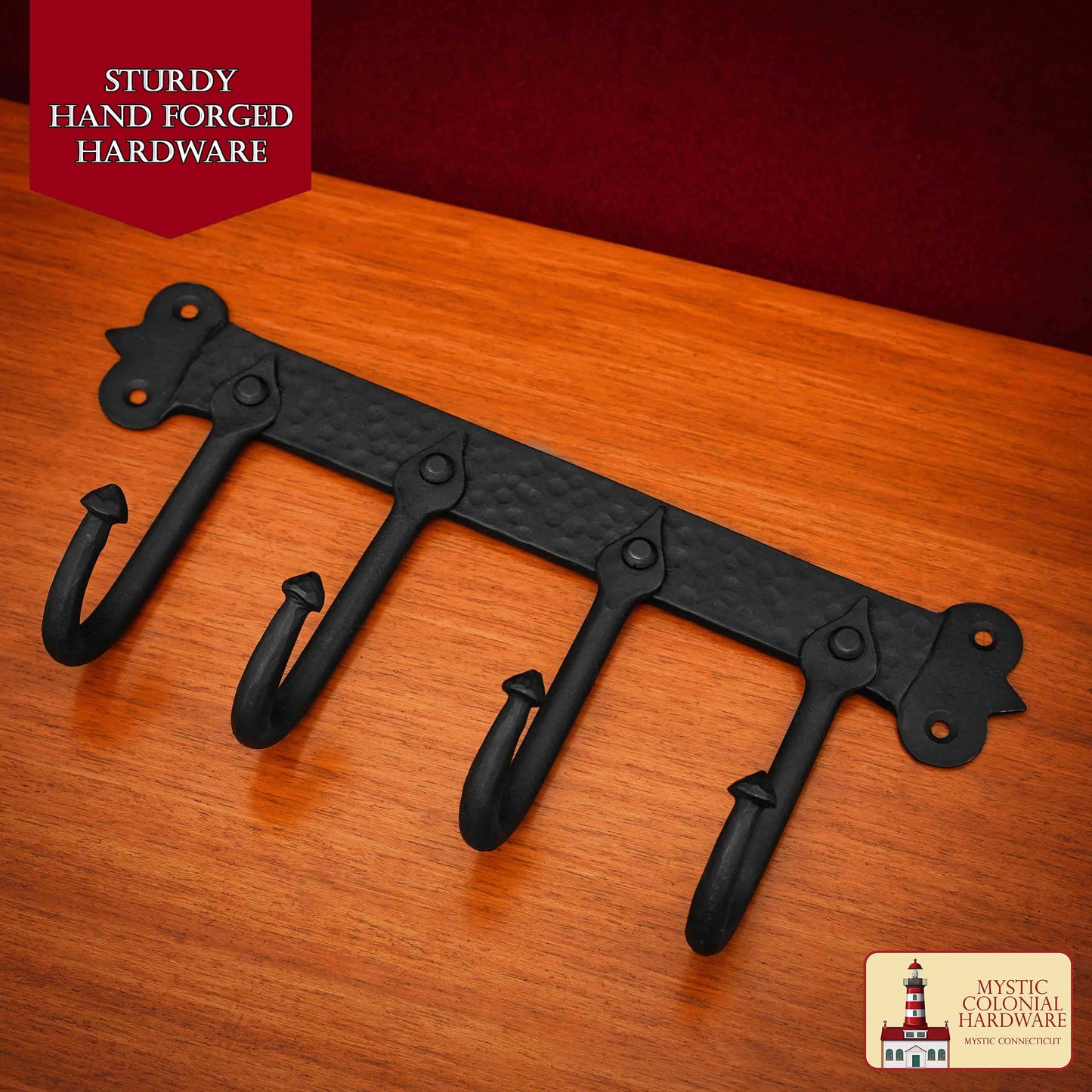 Ganchos de Pared Rústicos de Hierro Fundido, Ganchos Utilitarios Retro Resistentes para Colgar Abrigos, Bolsos, Toallas, Batas, Sombreros y Más, Acabado: Ennegrecido con Aceite - Imagen 2