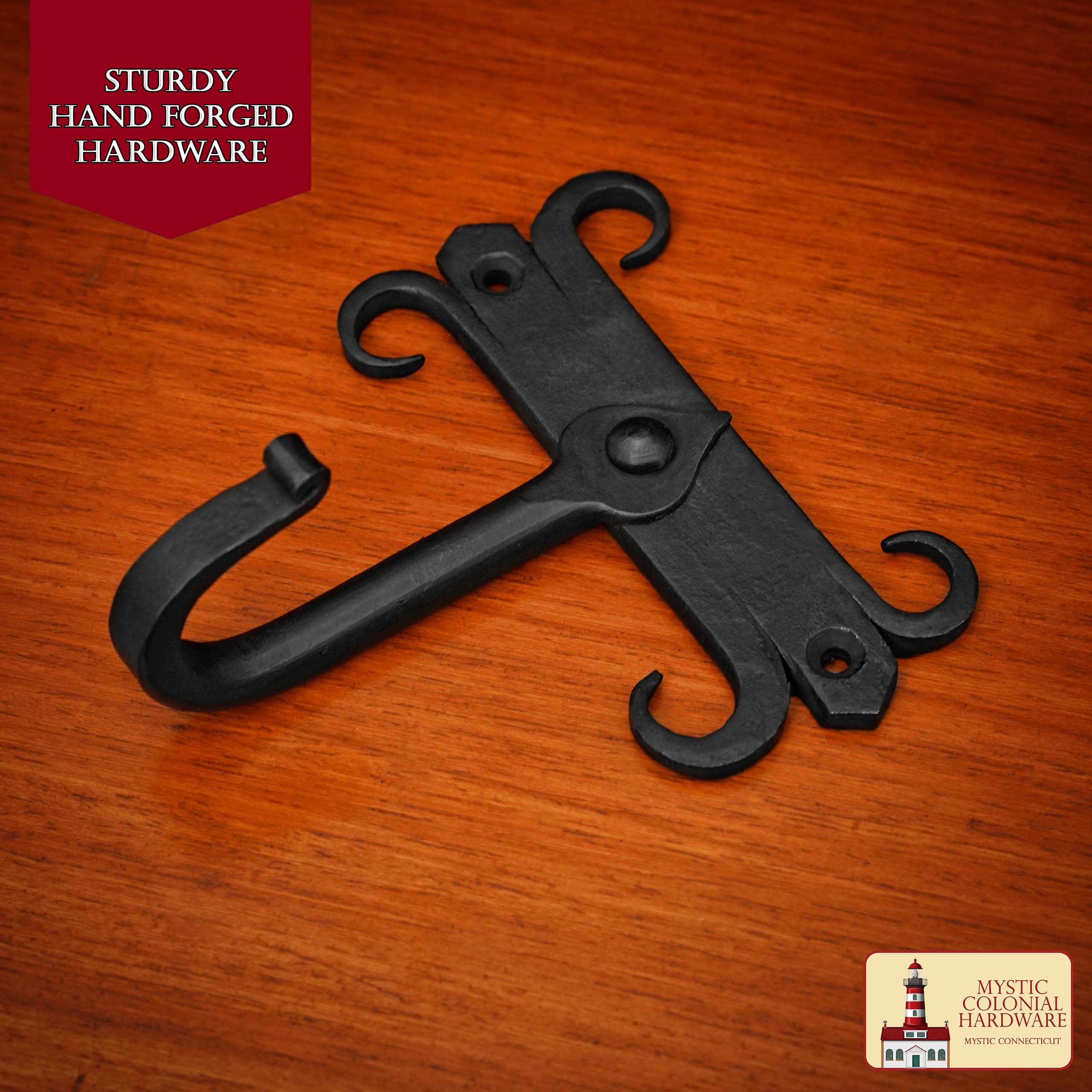 Ganchos de Pared de Hierro Forjado Rústico, Ganchos Utilitarios Retro Resistentes para Colgar Abrigos, Bolsos, Toallas, Batas, Sombreros y Más, Paquete de 2, Negro - Imagen 5