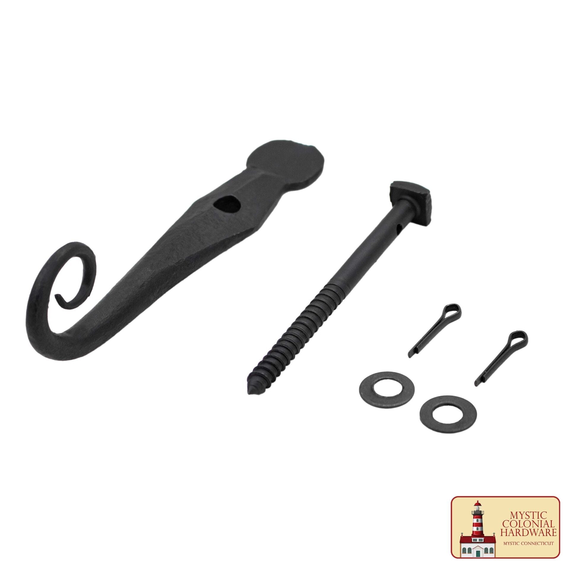 Persiana Negra Perro Cola de Rata Hierro Forjado a Mano Acabado Ennegrecido Al Aceite en Pareja - Imagen 6