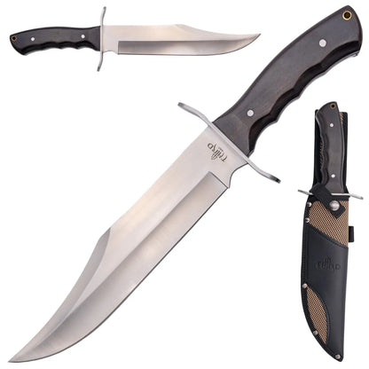 Cuchillo Bowie de Caza Third Acero 440 – Hoja 24 cm, Mango Ébano