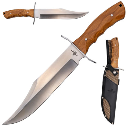 Cuchillo Bowie de Caza Third Acero 440 – Hoja 24 cm, Mango Olivo