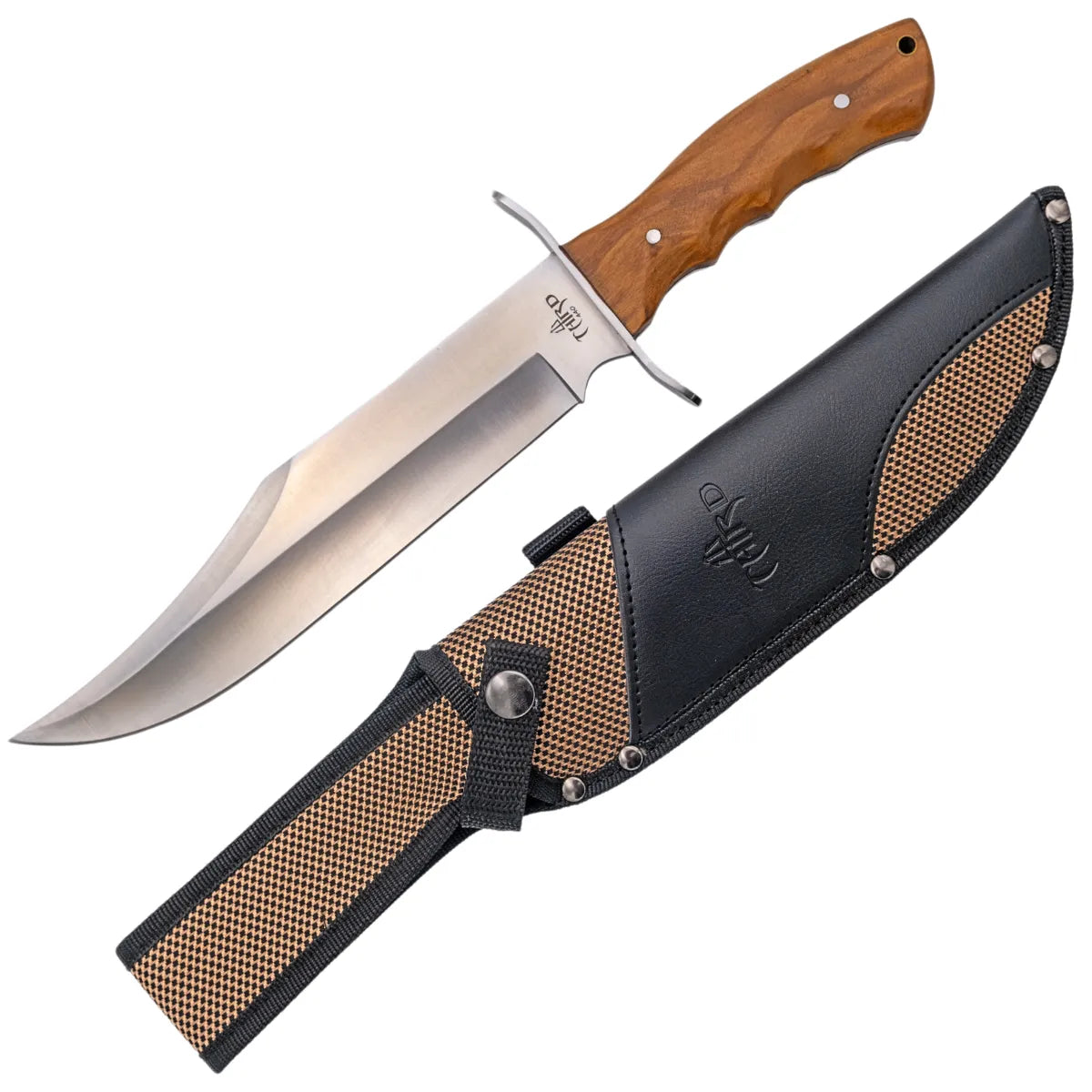 Cuchillo Bowie de Caza Third Acero 440 – Hoja 24 cm, Mango Olivo