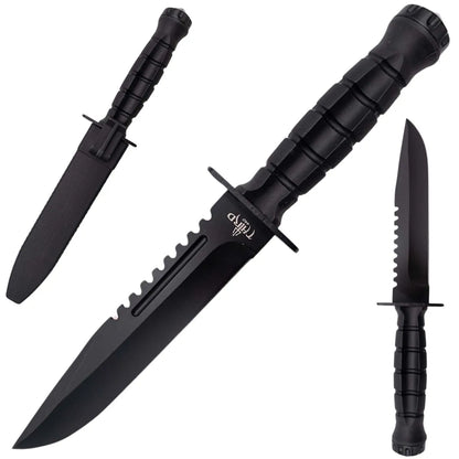 Cuchillo Táctico Third Hoja 17,1 cm con Funda – Mango Negro