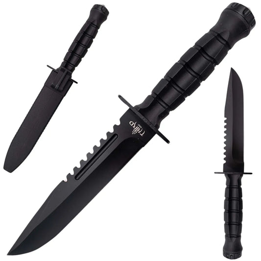 Cuchillo Táctico Third Hoja 17,1 cm con Funda – Mango Negro
