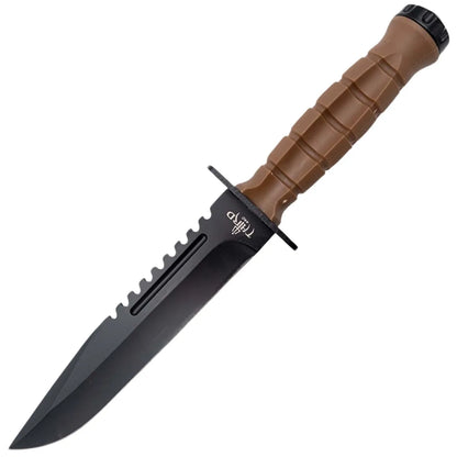 Cuchillo Táctico Third Hoja 17,1 cm con Funda – Mango Marrón