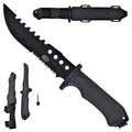 Cuchillo de Caza Táctico con Hoja Negra y Vaina Rígida de Polímero