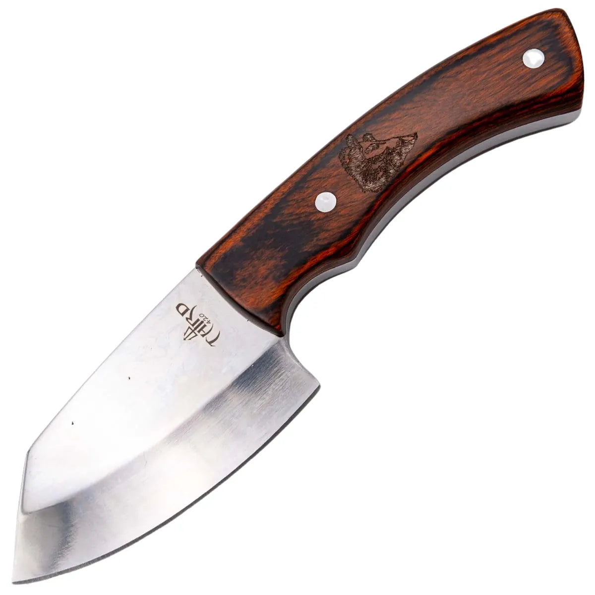 Cuchillo de Caza Third Acero 440 Brillo Espejo – Mango Pakkawood