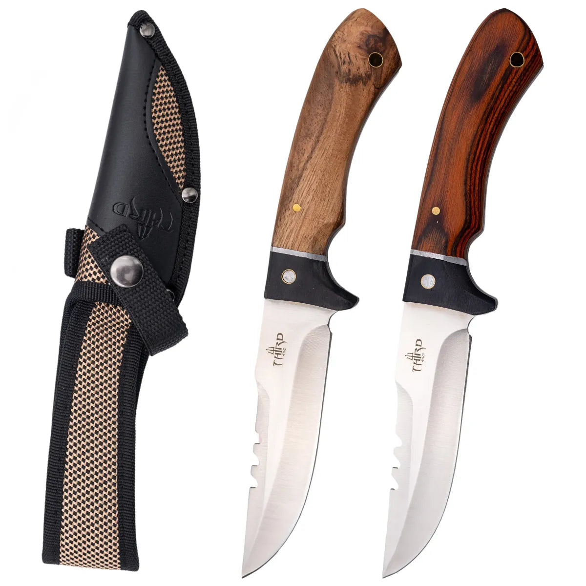Cuchillo de Caza Third Acero 440 Satinado con Mango de Madera