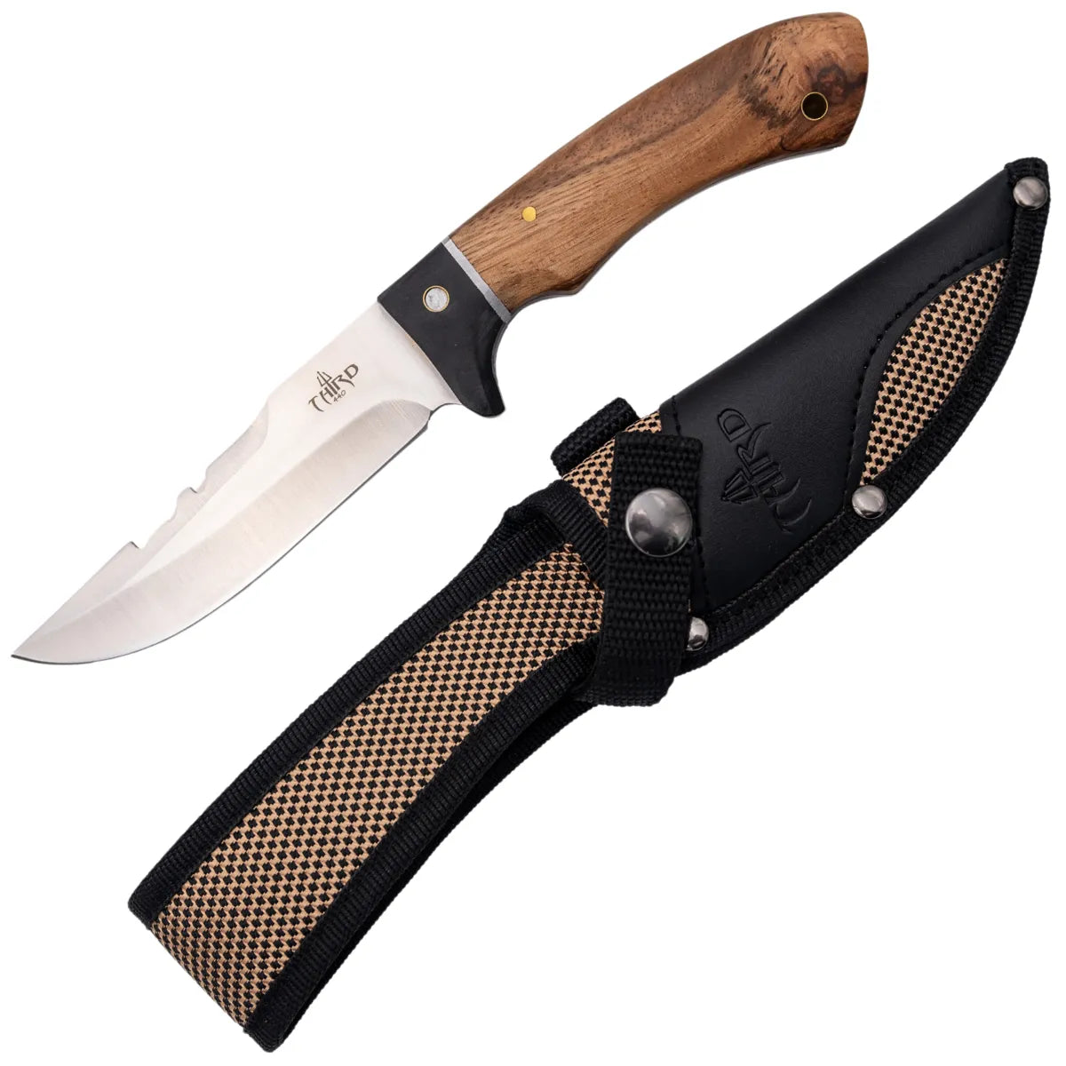 Cuchillo de Caza Third Acero 440 Satinado con Mango de Madera - zebrano