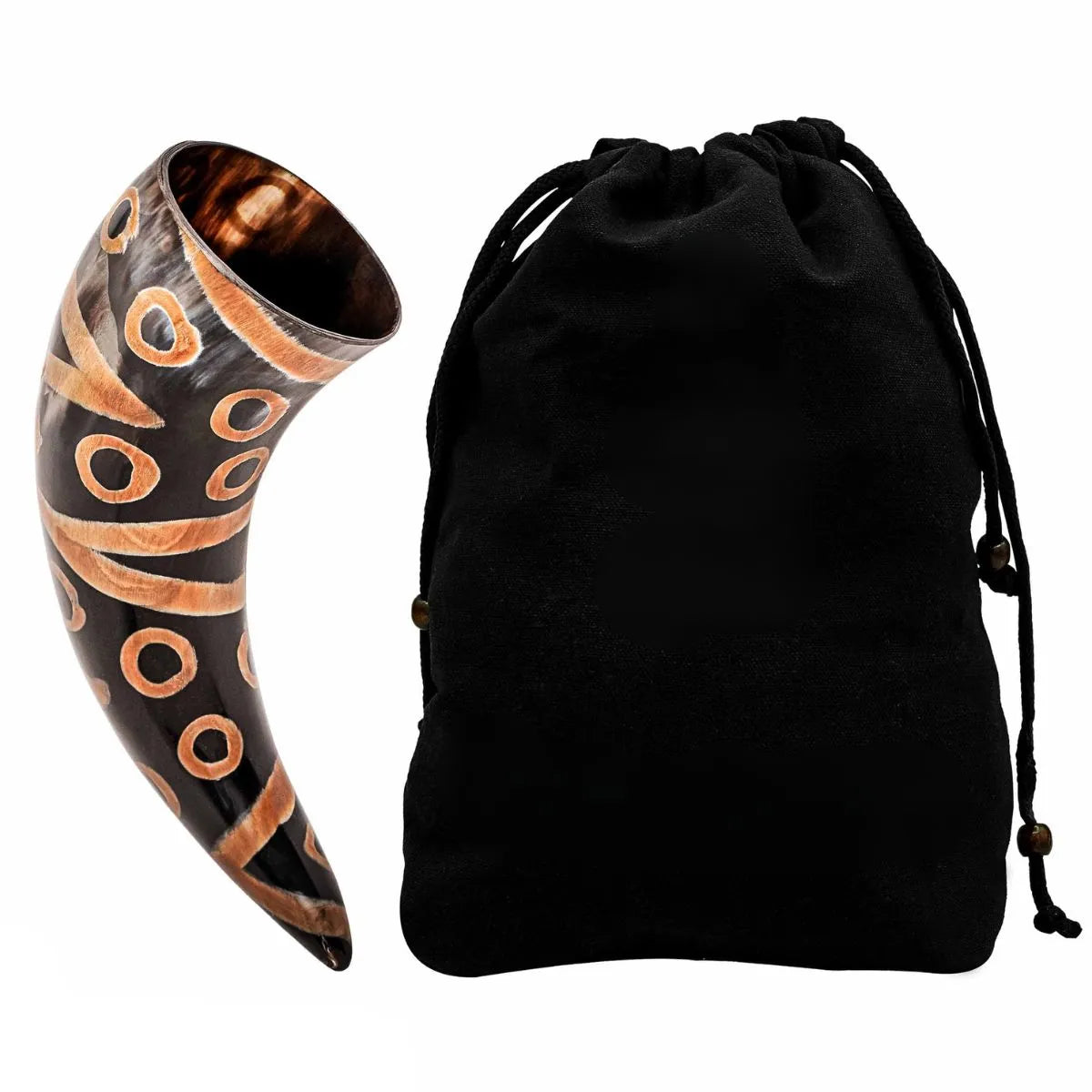 Cuerno Medieval para Beber 400 - 500 Ml Cuerno de Buey Auténtico Hecho a Mano