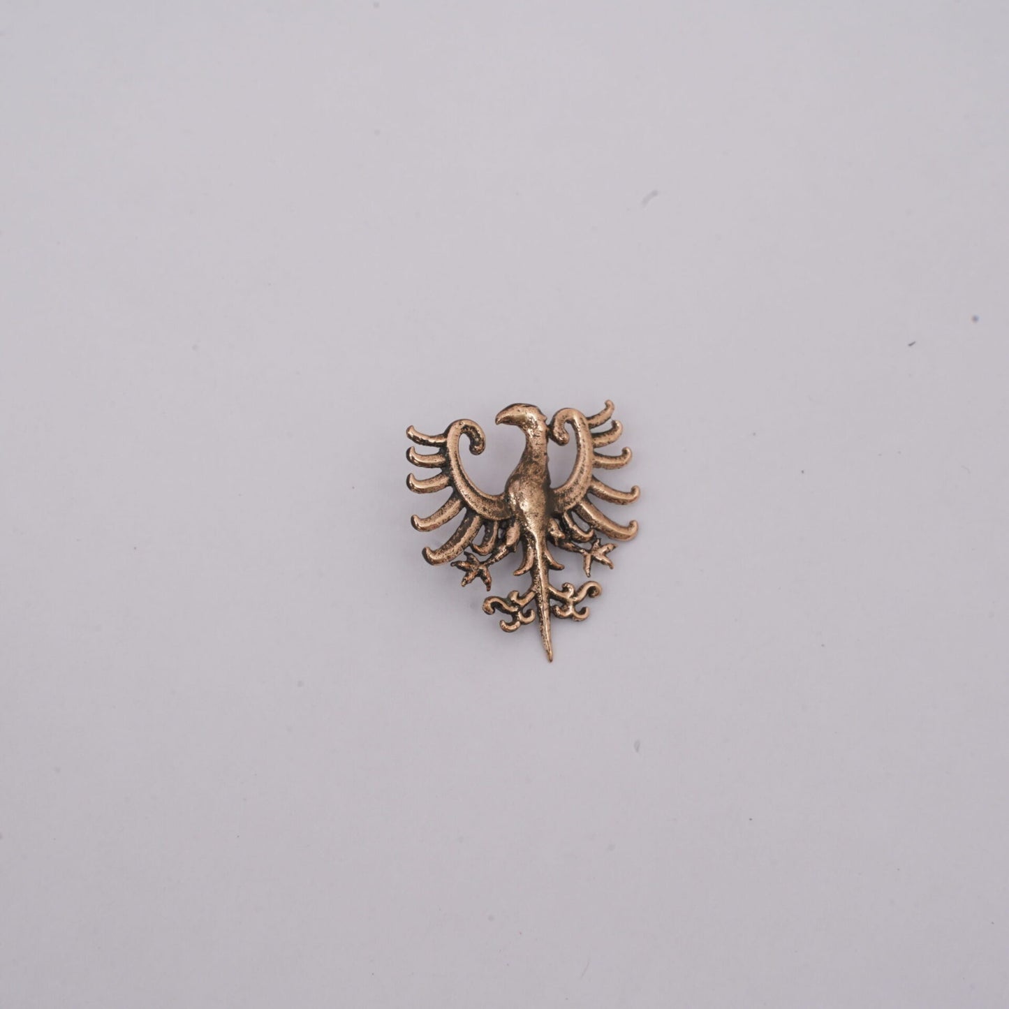 Alfiler de Bronce Antiguo con Insignia de Águila Heráldica - Insignia de Bronce Macizo con Montura de Estilo Medieval - Imagen 11