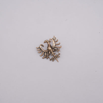 Alfiler de Bronce Antiguo con Insignia de Águila Heráldica - Insignia de Bronce Macizo con Montura de Estilo Medieval - Imagen 12