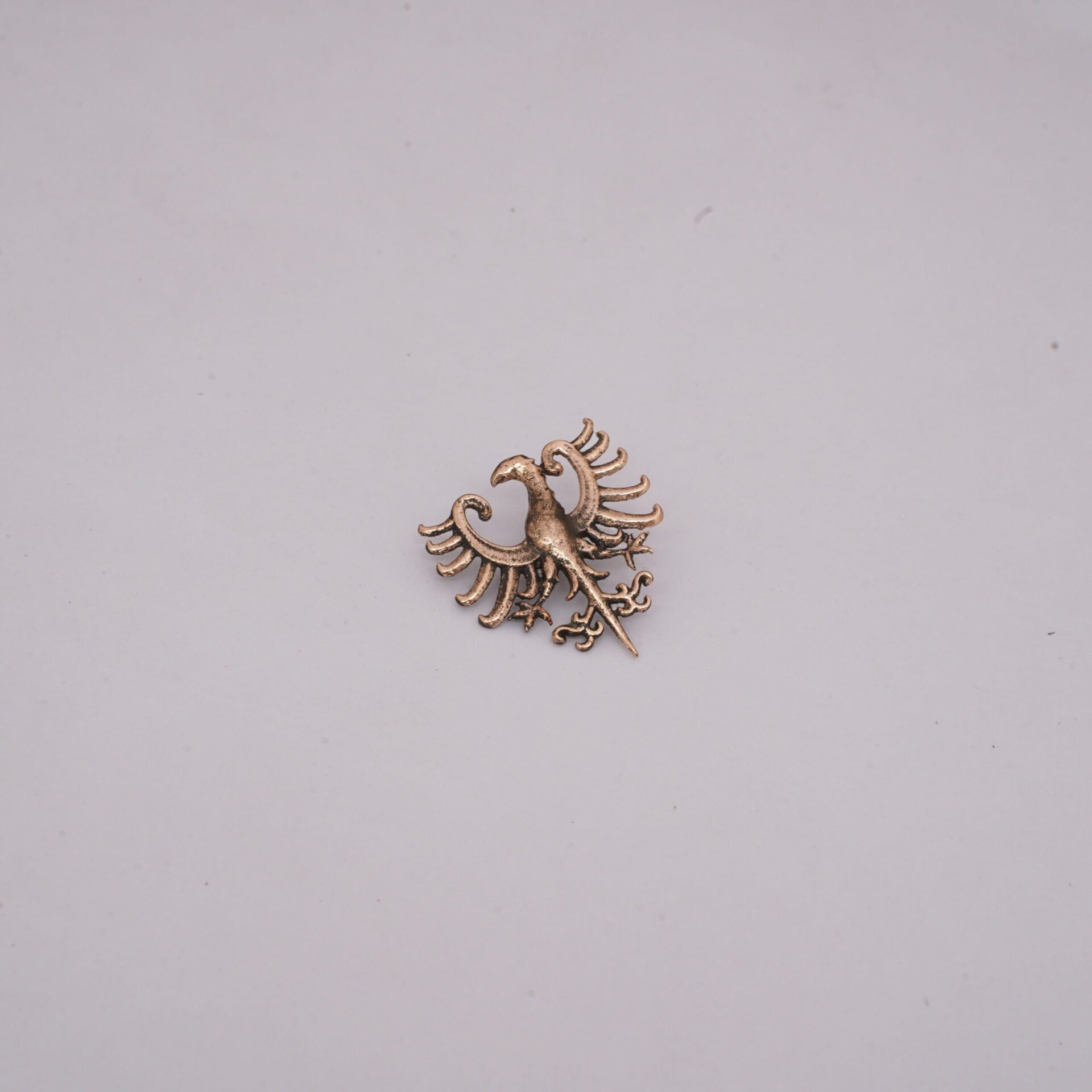 Alfiler de Bronce Antiguo con Insignia de Águila Heráldica - Insignia de Bronce Macizo con Montura de Estilo Medieval - Imagen 13