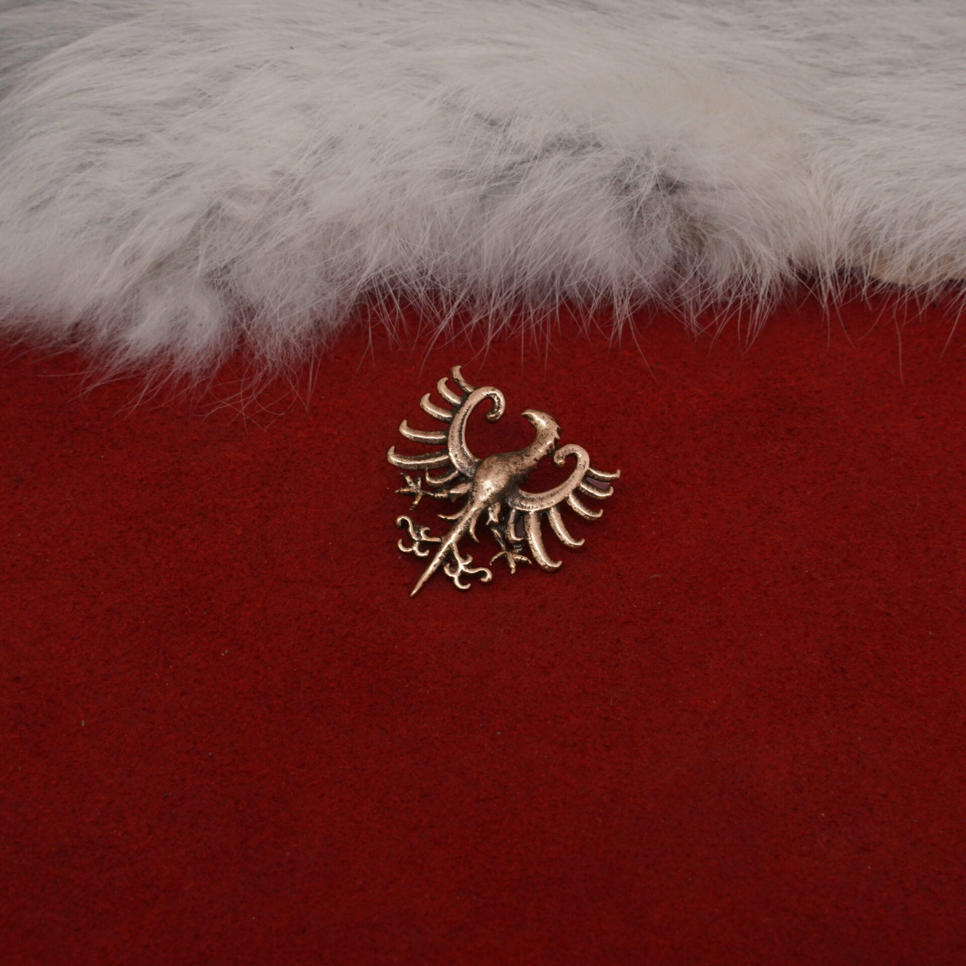 Alfiler de Bronce Antiguo con Insignia de Águila Heráldica - Insignia de Bronce Macizo con Montura de Estilo Medieval - Imagen 18