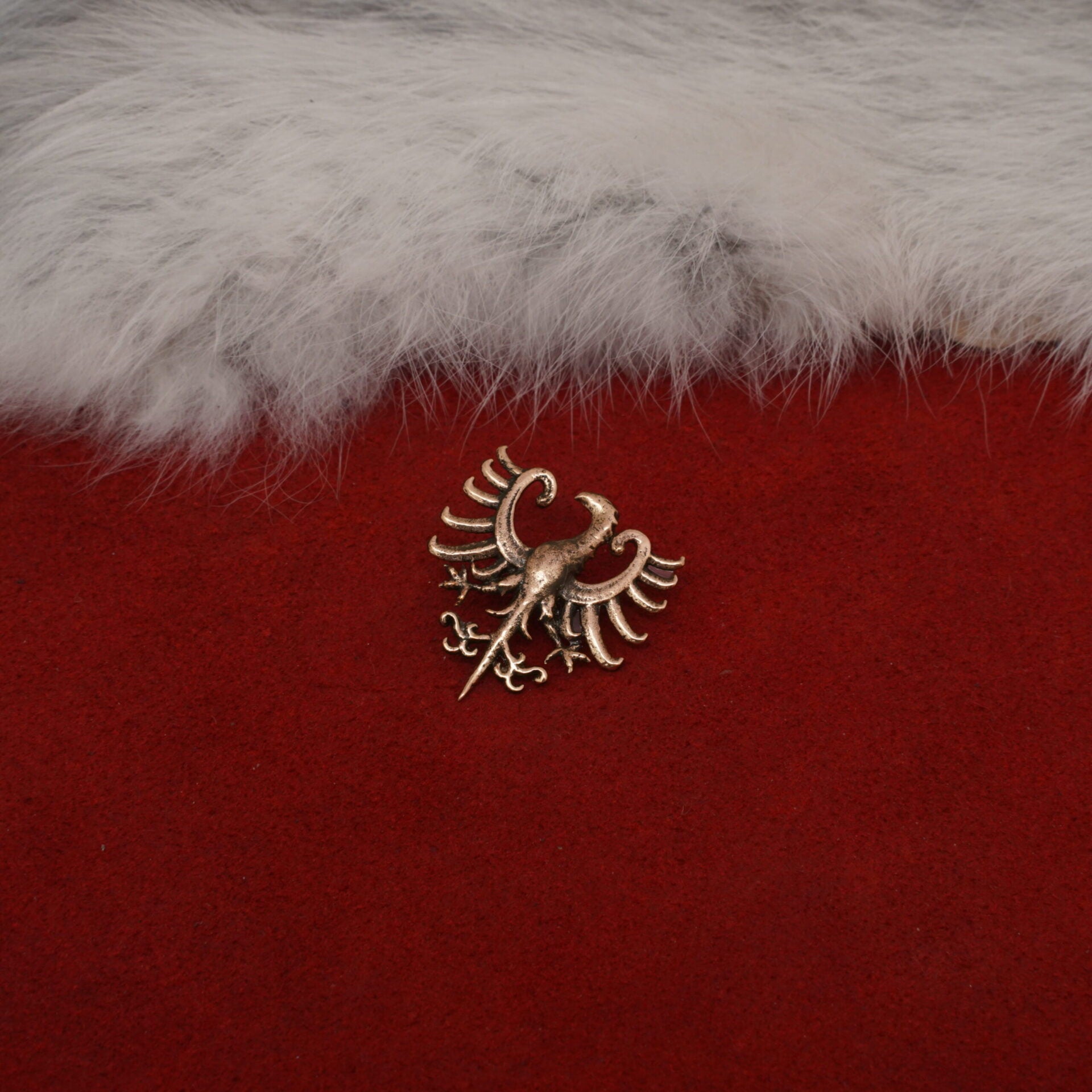 Alfiler de Bronce Antiguo con Insignia de Águila Heráldica - Insignia de Bronce Macizo con Montura de Estilo Medieval - Imagen 19