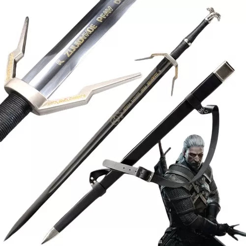 Espada de Geralt de Rivia de The Witcher como la que aparece en The Witcher 3. Vendida por Espadas y más