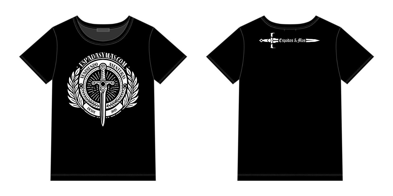 DIseño Camiseta Espadas y Más Vendiendo Emociones desde 2015