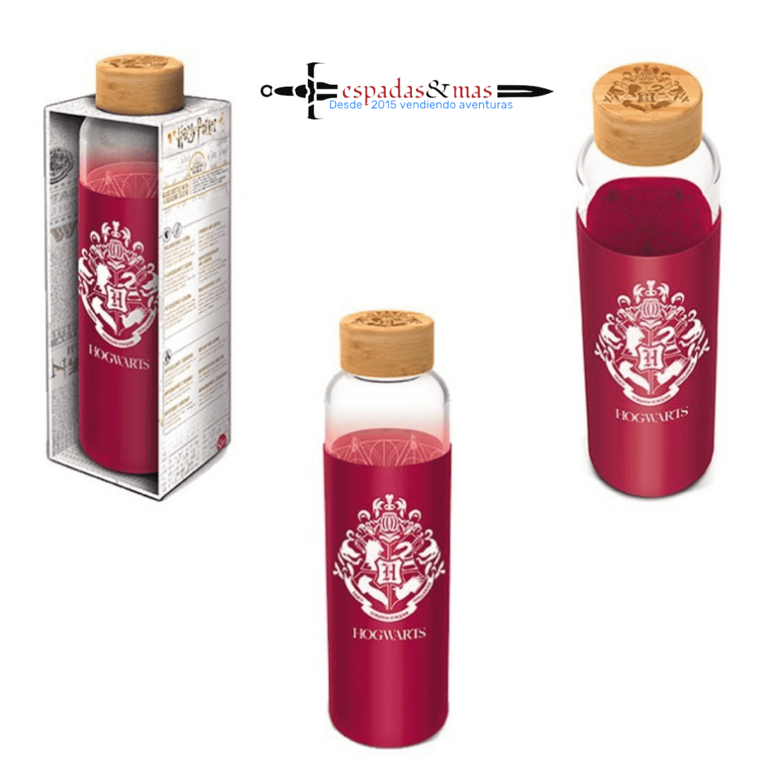 Harry-Potter-Glasflasche mit Silikonhülle, 585 ml