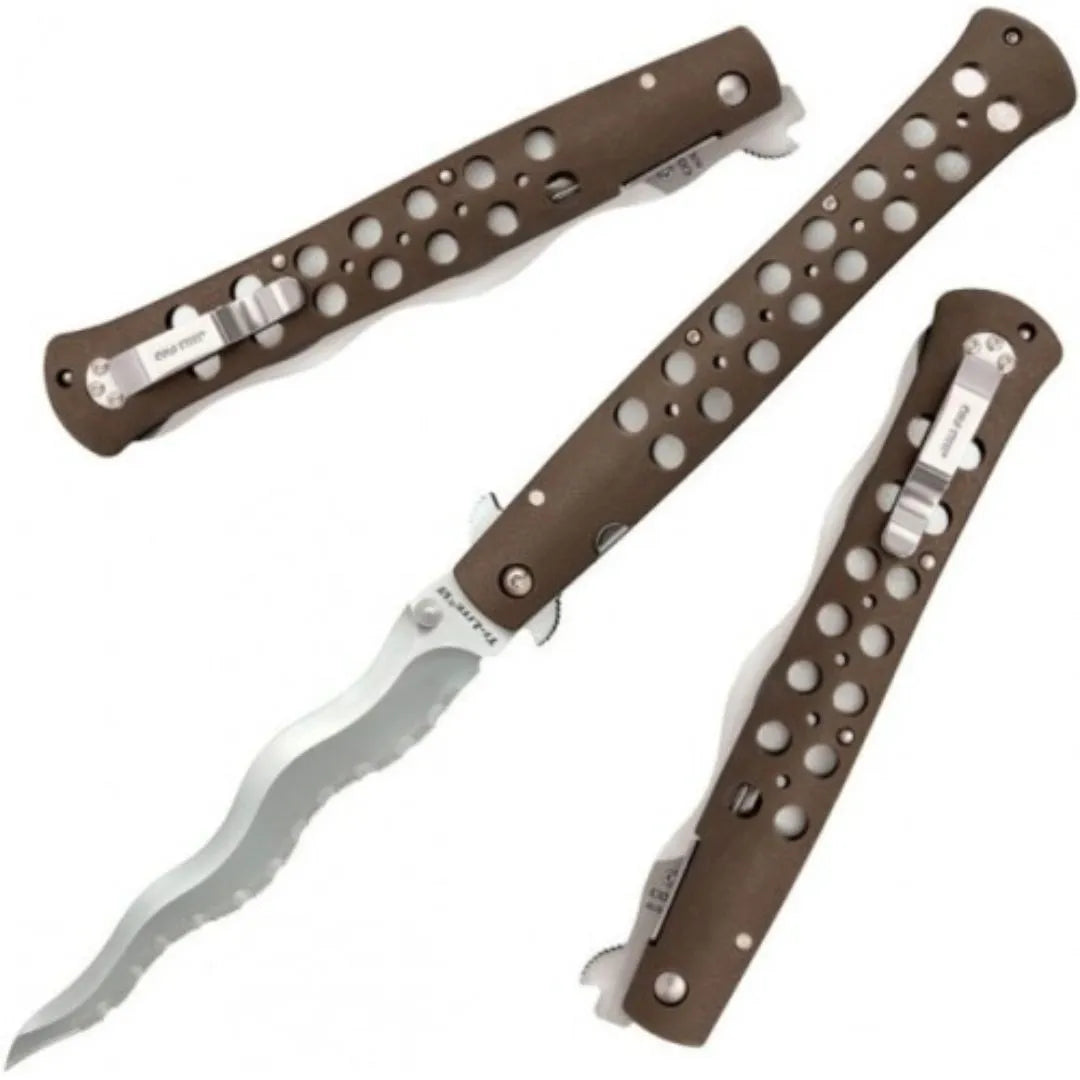 Ti-Lite Kris Pocket Knife, 6-Inch Blade, AUS 10A, Plain Cutting Edge, Zy-Ex Handle CS-26SXK6