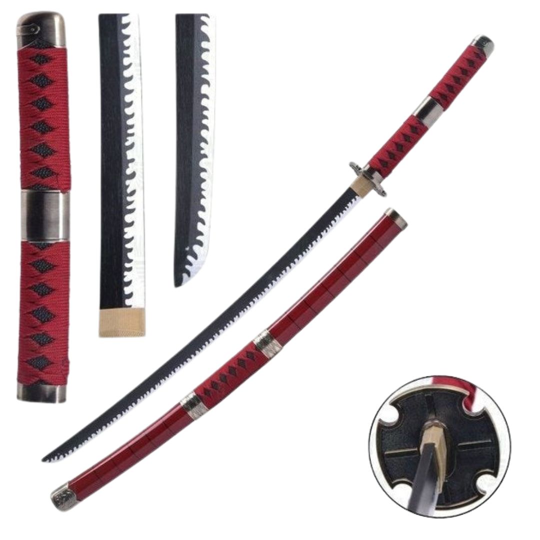 Katana Sandai Kitetsu com lâmina de bambu Zoro peça única s5035