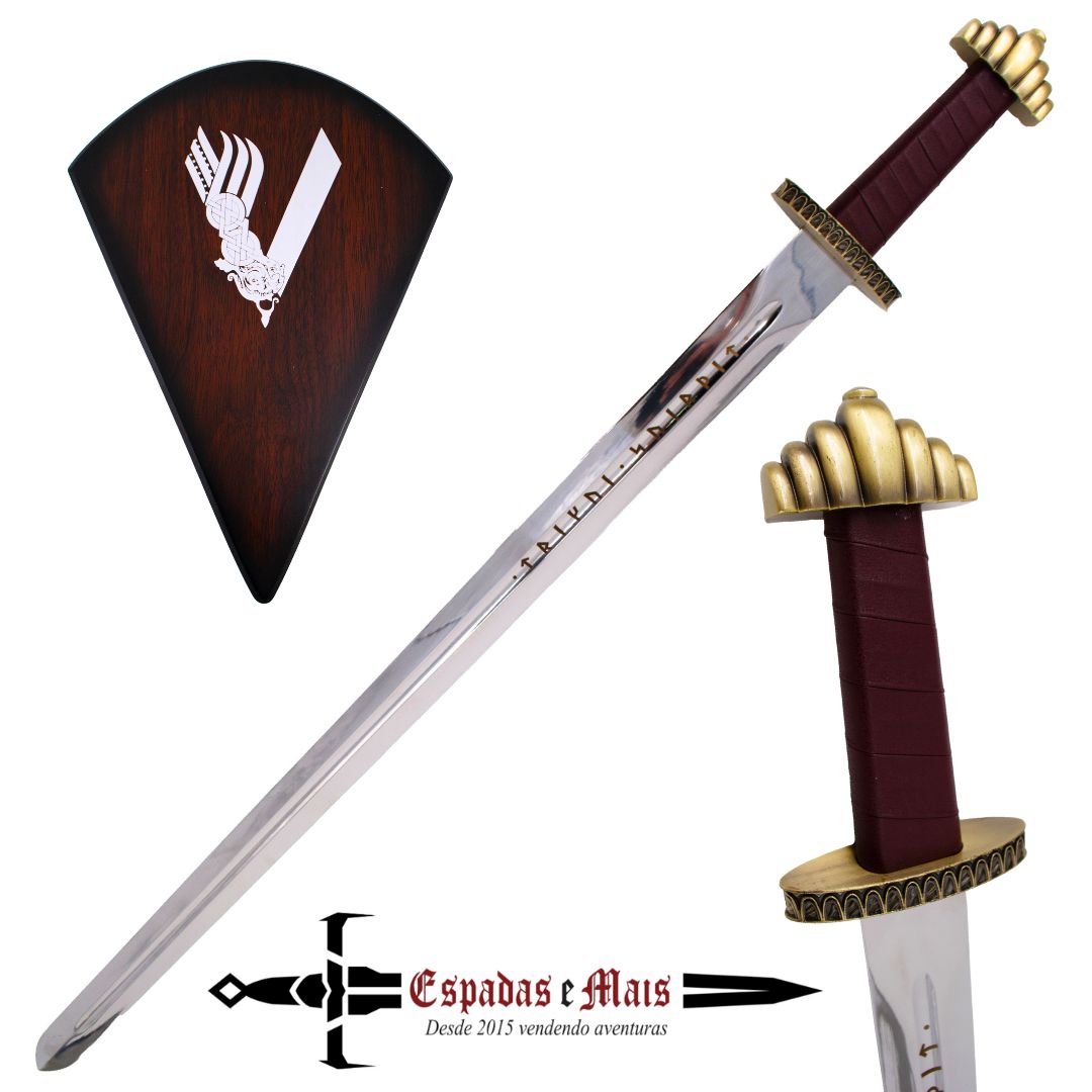 Espada da série Vikings S0337 com runas gravadas