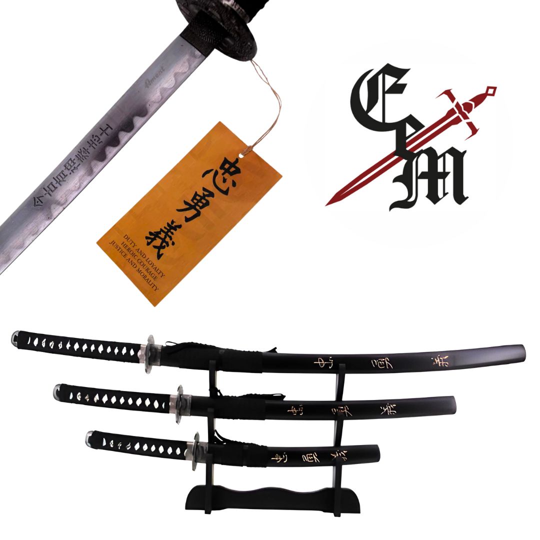 Último conjunto de Katana de três peças Samurai