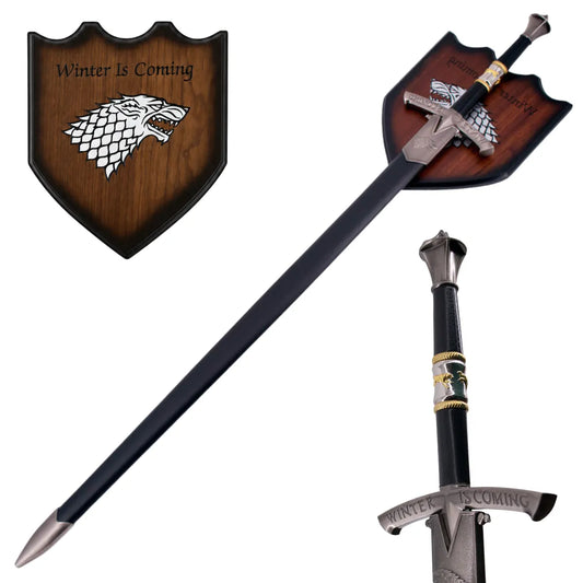 Espada Hielo Juego De Tronos Acero Inoxidable con Soporte - negro