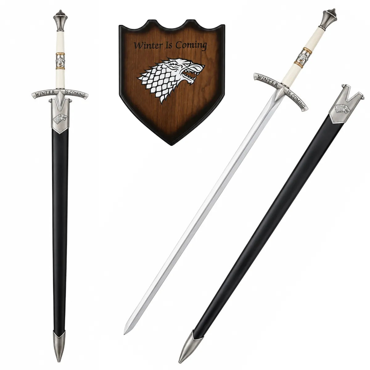 Espada Hielo Juego De Tronos Acero Inoxidable con Soporte - blanco