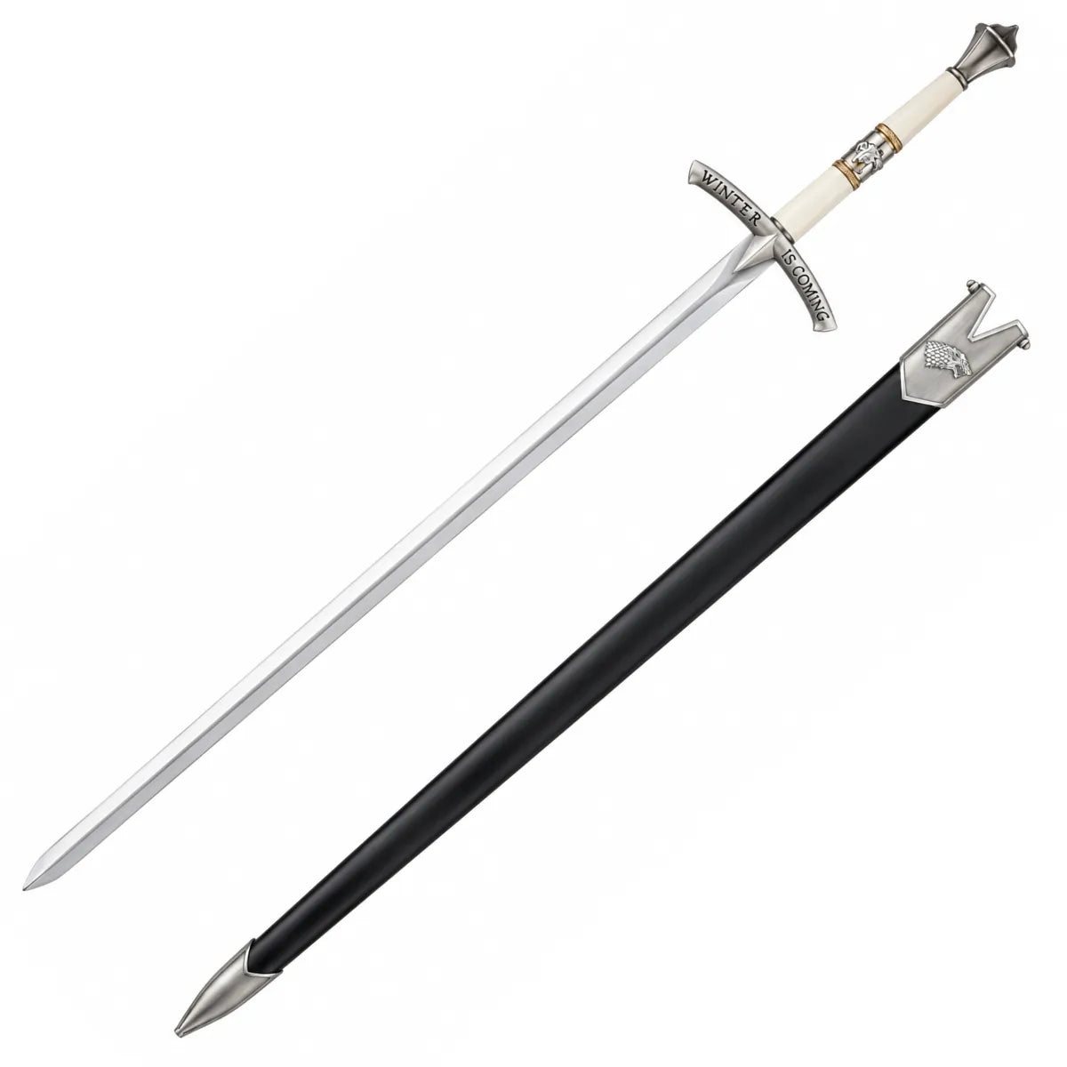Espada Hielo Juego De Tronos Acero Inoxidable con Soporte - blanco