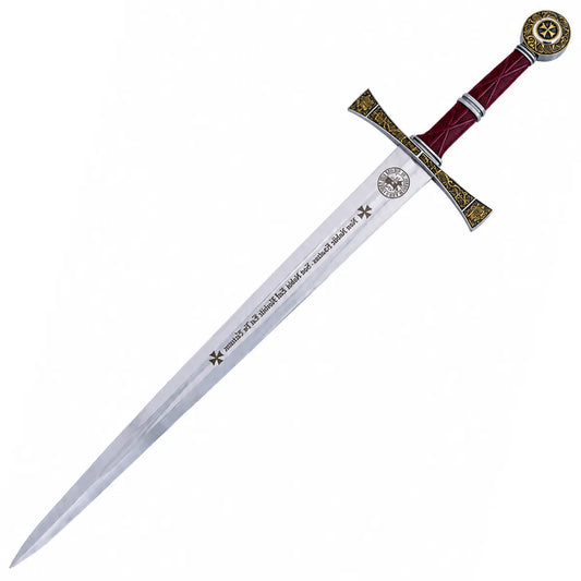 Imagen de Espada Templaria con Sello y Lema de los Caballeros Templarios - parte de nuestra colección en Espadas y Más, sitio oficial.